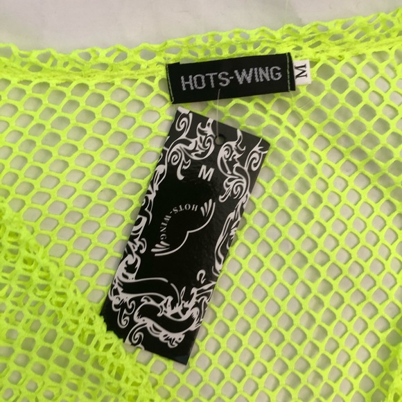 3/$15 Hots-Wing Neon Yellow Mesh Swim Coverup NWT - Picture 4 of 5